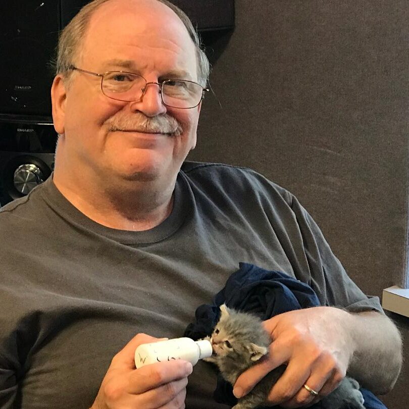 Dean Erskine Feeding Rescue Kitten 2018